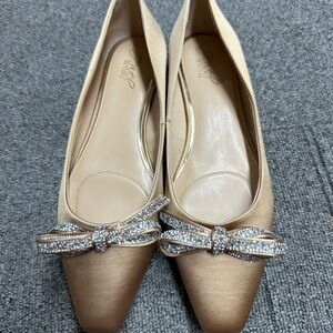 Jewel Badgley Mischka Hesther Ballerina Flats with Rhinestone Bow
